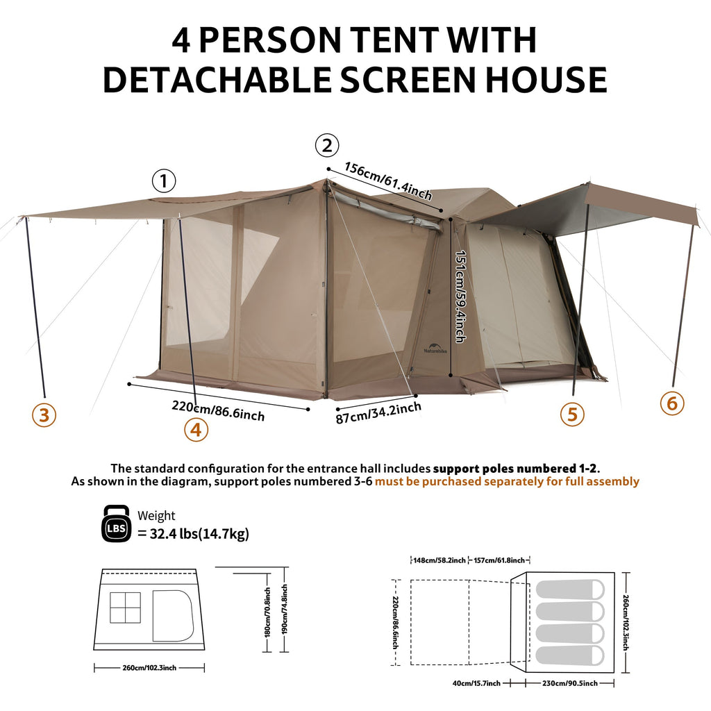 Village™ 6.0 Flagship 4-Person Instant Cabin Tent